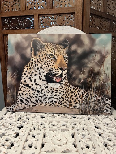 Panting leopard wall art big - wall,
